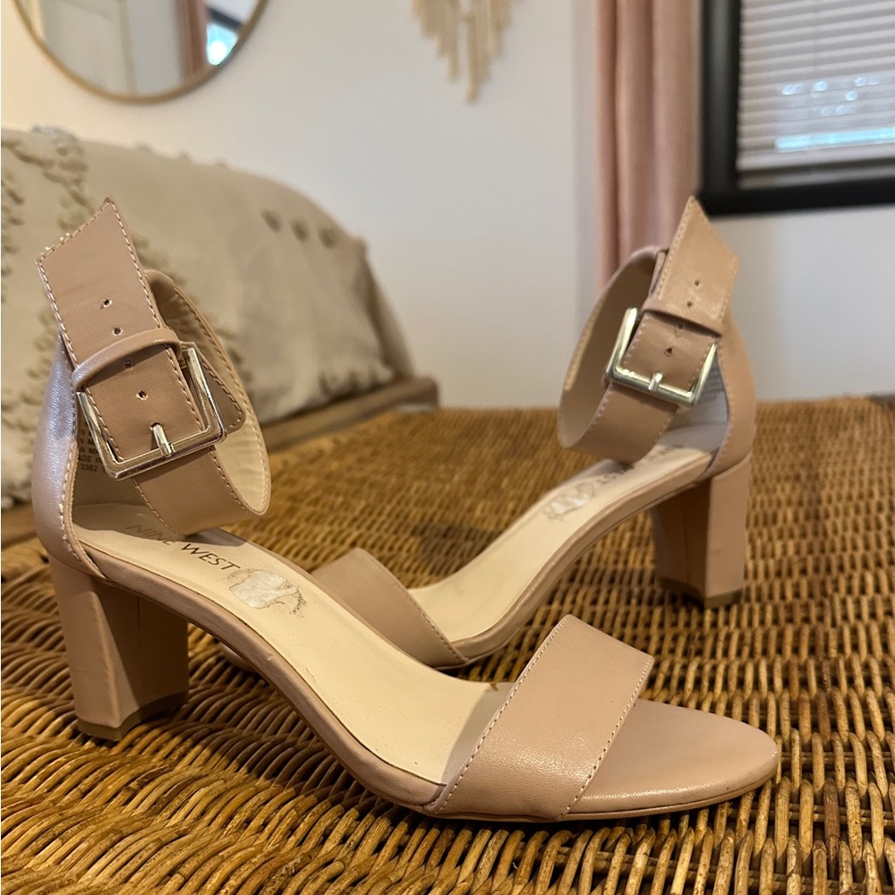Nude Ankle Strap Heels